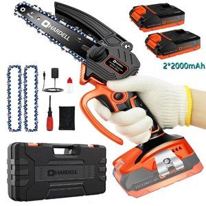 Mini Chainsaw Brushless 6 Inch Cordless 21V,2 Batteries Rechargeable